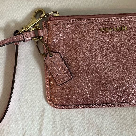 Coach Rose Glitter Wristlet - Picture 1 of 4